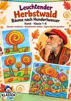 Vorschau - Arbeitsblätter - Hundertwasser Herbst Kunst Klasse 1 2 3 4 5 6 - Deckblatt