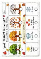 Vorschau - Arbeitsblätter - Bäume im Herbst 🍂 Drehscheibe, Nachspurbilder & Zuordnung - Seite 1