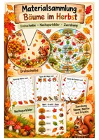 Vorschau - Arbeitsblätter - Bäume im Herbst 🍂 Drehscheibe, Nachspurbilder & Zuordnung - Deckblatt
