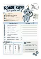 Vorschau - Arbeitsblätter - Robot Repair: Wiederholung & Festigung der Verneinung im Simple Present - Seite 1