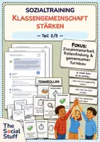 Vorschau - Stundenentwürfe - Soziales Lernen: Sozialtraining "Klassengemeinschaft stärken" - Teil 2 (Doppelstunde) / Klasse 3-5 / Teambuilding - Deckblatt