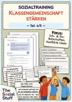 Vorschau - Stundenentwürfe - Soziales Lernen: Sozialtraining "Klassengemeinschaft stärken" - Teil 4 (Doppelstunde) / Klasse 3-5 / Teambuilding - Deckblatt