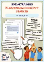 Vorschau - Stundenentwürfe - Soziales Lernen: Sozialtraining "Klassengemeinschaft stärken" - Teil 5 (Doppelstunde) / Klasse 3-5 / Teambuilding - Deckblatt