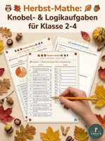 Vorschau - Arbeitsblätter - Herbst-Mathe: Knobel- & Logikaufgaben für Klasse 2–4 - Deckblatt