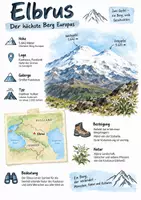 Vorschau - Arbeitsblätter - Lernplakat + Arbeitsblätter zum Thema "Elbrus" + Lösung & MP3 + - Deckblatt