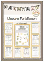 Vorschau - Unterrichtsreihen - Lernheft Lineare Funktionen - Deckblatt