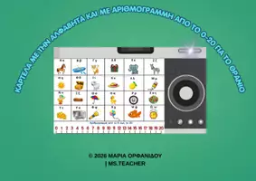 Προεπισκόπηση - Αφίσες - Καρτέλα για το θρανίο με την Αλφαβήτα και με Αριθμογραμμή σε κάμερα - Εξώφυλλο
