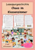 Vorschau - Arbeitsblätter - Lesespurgeschichte „Chaos im Klassenzimmer“ – 3-fach differenziert - Deckblatt