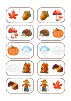 Vista previa - Juegos / Gamificación - Dominó de otoño - Vocabulario, atención y asociación visual - Portada