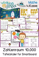 Vorschau - Präsentationen/Tafelbilder - Zahlenraum 10000 | Zahlenraumerweiterung | digitale Tafelbilder | Klasse 4 - Deckblatt