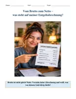 Vorschau - Unterrichtsreihen - Vom Brutto zum Netto – was steht auf meiner Entgeltabrechnug? Lernsituation mit Zusatzmaterial (Tafelbild und Erweiterungsaufgaben)! - Seite 1