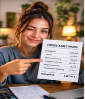 Vorschau - Unterrichtsreihen - Vom Brutto zum Netto – was steht auf meiner Entgeltabrechnug? Lernsituation mit Zusatzmaterial (Tafelbild und Erweiterungsaufgaben)! - Deckblatt