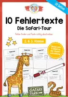 Vorschau - Arbeitsblätter - 10 Fehlertexte: Safari-Tour - Deckblatt