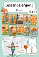 Vorschau - Arbeitsblätter - Lesespaziergang Herbst Klasse 3 + 4 - Deckblatt