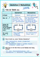 Vorschau - Arbeitsblätter - Gleichstrom & Wechselstrom -Arbeitsblatt mit Lösung - Seite 2