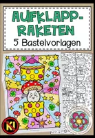 Vorschau - Mal- und Bastelvorlagen - Neujahr Basteln – Aufklappbilder, Klappbilder, Bastelvorlagen, Raketen, Silvester, Ausmalbilder, Bastelidee, Klassendeko, Kunstunterricht | Bastelprojekt, Malvorlagen, Klasse 1, 2, 3, 4, Grundschule - Deckblatt