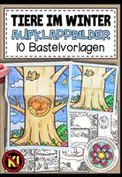 Vorschau - Mal- und Bastelvorlagen - Tiere im Winter – Bastelvorlagen für den Kunstunterricht 4.–5. Klasse | Aufklappbilder - Deckblatt