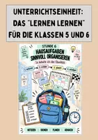 Vorschau - Stundenentwürfe - Lernen lernen: Hausaufgaben sicher organsieren (6. Stunde) für die Klassen 5 und 6 I Unterrichtsmaterial (allg.) - Deckblatt