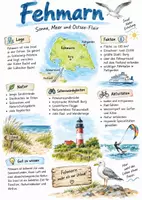 Vorschau - Arbeitsblätter - Lernplakat + Arbeitsblätter zum Thema "Fehmarn" + Lösung & MP3 + Infografik - Deckblatt