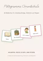 Vorschau - Bildkarten - Piktogramme Grundschule: 48 Bildkarten für Arbeitsaufträge, Material, Sozialformen und Regeln, Klasse 1 und 2 - Deckblatt