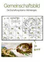 Vorschau - Mal- und Bastelvorlagen - Gemeinschaftsbild Die Erschaffung Adams Michelangelo - Deckblatt