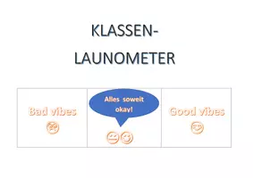 Vorschau - Mal- und Bastelvorlagen - Launometer, Gefühlsbarometer für ältere Schulklassen - Deckblatt