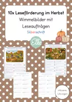 Vorschau - Arbeitsblätter - 10x Leseförderung im Herbst Wimmelbilder mit Leseaufträgen - Deckblatt