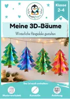Vorschau - Mal- und Bastelvorlagen - 3D-Tannenbaum basteln im Winter, Advent, Weihnachten | Kunst & Basteln Grundschule | Vorlagen & Anleitung | Klasse 2-4 - Deckblatt