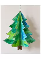 Vorschau - Mal- und Bastelvorlagen - 3D-Tannenbaum basteln im Winter, Advent, Weihnachten | Kunst & Basteln Grundschule | Vorlagen & Anleitung | Klasse 2-4 - Seite 2