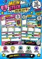 Vorschau - Mal- und Bastelvorlagen - Mein Steckbrief im Comicstil – Mädchen & Jungen | Vorlagen für die Grundschule & Sekundarstufe - Deckblatt
