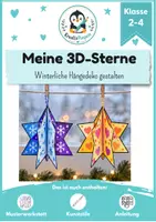 Vorschau - Mal- und Bastelvorlagen - 3D-Sterne basteln im Winter, Advent, Weihnachten | Kunst & Basteln Grundschule | Vorlagen & Anleitung | Klasse 2-4 - Deckblatt