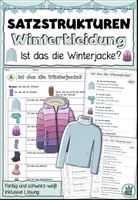 Vorschau - Arbeitsblätter - Übung Satzstrukturen "Ist das die Winterjacke?" Winterkleidung DaZ - zweifach differenziert - Deckblatt
