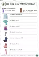 Vorschau - Arbeitsblätter - Übung Satzstrukturen "Ist das die Winterjacke?" Winterkleidung DaZ - zweifach differenziert - Seite 1