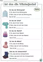 Vorschau - Arbeitsblätter - Übung Satzstrukturen "Ist das die Winterjacke?" Winterkleidung DaZ - zweifach differenziert - Seite 2