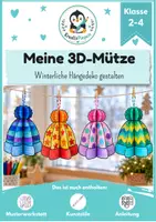 Vorschau - Mal- und Bastelvorlagen - 3D-Mützen basteln im Winter, Advent, Weihnachten | Kunst & Basteln Grundschule | Vorlagen & Anleitung | Klasse 2-4 - Deckblatt