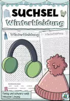 Vorschau - Arbeitsblätter - Suchsel / Suchspiel "Winterkleidung" DaZ / Deutsch - Deckblatt