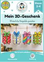 Vorschau - Mal- und Bastelvorlagen - Freebie 3D-Geschenk basteln im Winter, Advent, Weihnachten | Kunst & Basteln Grundschule | Vorlagen & Anleitung | Klasse 2-4 - Deckblatt