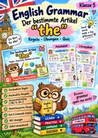 Vorschau - Stationenlernen - English Grammar – Der bestimmte Artikel „the“ | Präsentation, Arbeitsblatt & Lösungsblatt | Klasse 5 - Deckblatt