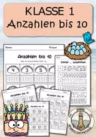 Vorschau - Arbeitsblätter - Anzahlen bis 10 - Deckblatt