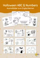Vorschau - Mal- und Bastelvorlagen - Halloween ABC & Numbers - Englisches Lernpaket mit Postern, Flashcards & Ausmalbildern - Seite 1
