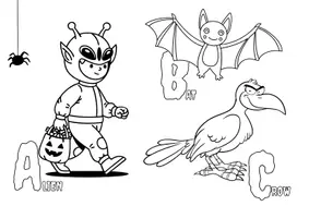 Vorschau - Arbeitsblätter - Halloween ABC & Numbers - Ausmalbilder zum Englischlernen - Seite 3