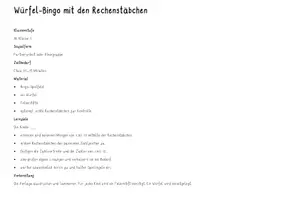 Vorschau - Spiele - Würfel-Bingo Rechenstäbchen - Zahlenraum 1-10 - Seite 1