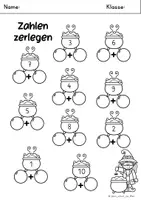 Vorschau - Arbeitsblätter - Zahlen zerlegen bis 10 - Seite 2