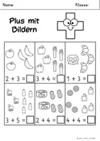 Vorschau - Arbeitsblätter - Addition Klasse 1 - Seite 1
