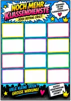 Vorschau - Mal- und Bastelvorlagen - Klassendienste Blanko Vorlagen (6 Seiten) | Comic Pop-Art Klassenämter A4 | Dienste-Karten zum Ausschneiden - Seite 3