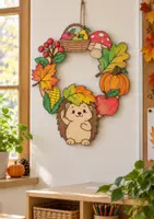 Vorschau - Mal- und Bastelvorlagen - Herbstkranz basteln | 18 Herbstmotive mit Waldtieren | Bastelvorlage Herbst mit Igel & Fuchs für Kita, Vorschule & Klasse 1 - Seite 1