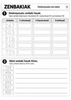 Vista previa - Hojas de trabajo - Zenbakiak deskonposatu - Portada