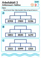 Vorschau - Arbeitsblätter - Zahlenmauern Addition Klasse 4 | 10 Arbeitsblätter / Aufgabenblätter als PDF - Seite 3