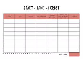 Vorschau - Arbeitsblätter - Stadt Land Herbst | Stadt-Land-Fluss zum Thema Herbst | Grundschule - Seite 2