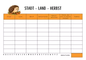 Vorschau - Arbeitsblätter - Stadt Land Herbst | Stadt-Land-Fluss zum Thema Herbst | Grundschule - Seite 3